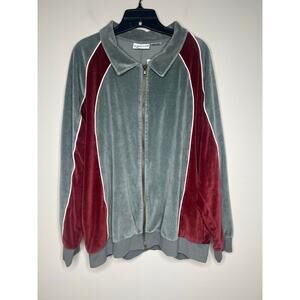 Vintage Irvine Park Velour Track Jacket Zip Up Men's XL Retro Y2K 90s Hip Hop